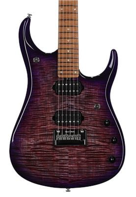 Music Man John Petrucci JP15 Guitar with Case Purple Nebula Flame Body View